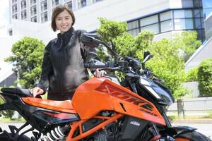 試乗後、見事トラウマ克服！『KTM 390 DUKE』にマルチで活躍する初心者ライダーの北向珠タが、乗ってみました！