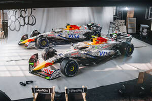 レーシングブルズがF1イギリスGP用スペシャルリバリーを発表。アーティストSlawnとのコラボレーション