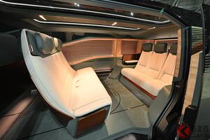 レクサス新「“7人乗り”最上級ミニバン」世界初公開！ 全長5m超え!?な“スピンドルボディ”＆めちゃ「豪華内装」採用！ 斬新な対面シート＆“タイヤレイアウト”が目を惹く「LSコンセプト」って？