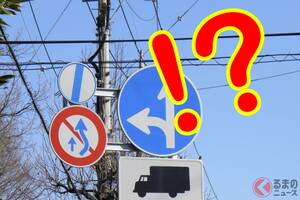 知らないと「免許返納」ですよ!? 道路にある謎の「青い斜めスラッシュ」が反響多数「初めて知った」「矢印の方が分かる」の声も…無視すれば「迷惑運転」にも!?