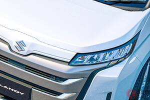 スズキ新「“3列”ミニバン」“登場”！ リッター「23km」走る＆“約320”の「7人／8人乗りモデル」！ 精悍フェイスの「ランディ」販売店での反響は？