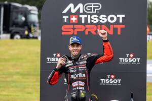 【MotoGP】最終ラップで涙？　スプリント2位のベッツェッキ「もう1周早く終わってれば、もっと嬉しかっただろうね！」