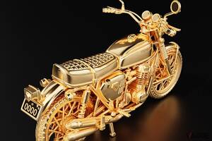 “バイク界の名車”1969年式ホンダ「CB750 FOUR」をモデルアップ！ 熟練のジュエリー職人が手がけた「精巧な1/24フィギュアの緻密さ」とは？