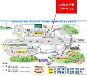 神戸淡路鳴門道、淡路SA下りにEV急速充電器2口を新設…12月19日から供用開始