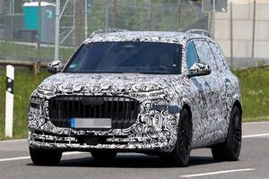 【ほぼ量産型】アウディの新型SUV「Q9」の巨大グリルが見えた！ 最高級ド迫力モデルの公開は26年前半