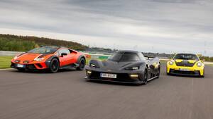 【スーパーカー3台対決】ランボルギーニ ウラカン ステラート対ポルシェ911 GT3 RS対KTM X-Bow GT-XR