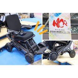 【H.C.R.2025 国際福祉機器展】走行用ベルトで段差も怖くない！ XSTO（エクスト）が示す全地形対応の電動車いす