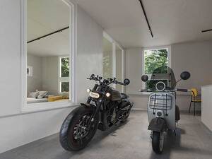 バイクと暮らす室内ガレージ付き賃貸住宅「+BASE EBINA／プラスベースエビナ」が神奈川・海老名に誕生！