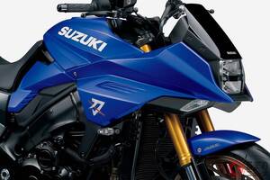 スズキ「最新KATANA」価格改定で登場！ 「ひと目でカタナ」とわかるエッジの効いたデザインに注目！ 2026年は2色で展開