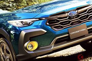 スバル「“新”コンパクトSUV」に問合せ殺到!? 丁度いい「全長4.5mサイズ」に独自の“高性能4WD”採用！ 鮮烈「黄色アクセント」の「新クロストレック」登場でスバリストも注目か