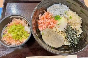 駿河湾の魚介を凝縮した「混ぜうどん」に大満足!!　茎わさびご飯も絶品！　バイクで行く高速道路グルメ　新東名「NEOPASA駿河湾沼津」