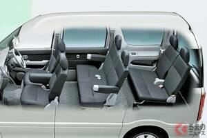 新車当時「131万円」!? トヨタの「“超”コンパクトミニバン」がスゴかった！ 全長3.8m級ボディに「3列・7人乗り」の“巧み”すぎるレイアウト！ スライドドアも便利な「スパーキー」とは