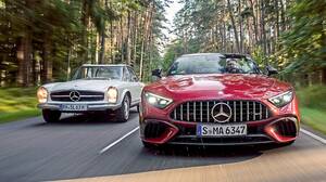 【ユニークな比較テスト】メルセデス 230SL（W113）とメルセデスAMG SL63（R232）　約60年の隔たりがあるロードスターの共通点と相違点とは？