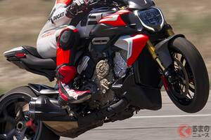 0-100km／h加速「わずか2.5秒」！ ドゥカティ「“新”最速モデル」発表！ MotoGPの技術を注ぎ込んだ限定車「ディアベルV4 RS」登場 量産バイク最速の加速性能を実現