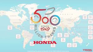 ホンダが二輪車の世界生産累計5億台を達成！ コロナ禍を挟みつつも年間平均1700万台ペース