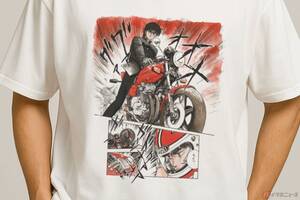 SHOEIのヘルメットとのコラボでも話題!! 「バリバリ伝説」の公認ライセンスTシャツの新デザイン 主人公「巨摩 郡」と愛車のホンダ「CB750F」も登場